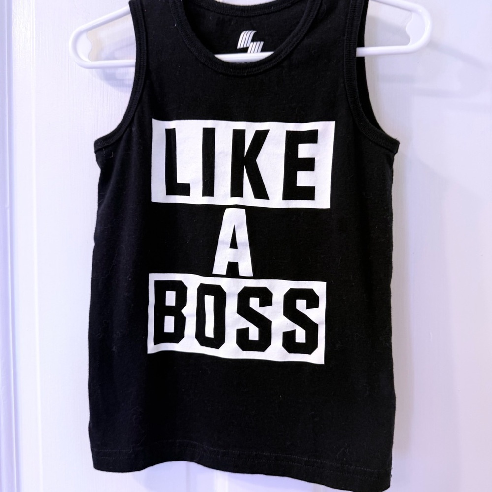 The Children's Place Black and White Tank Top Like A Boss